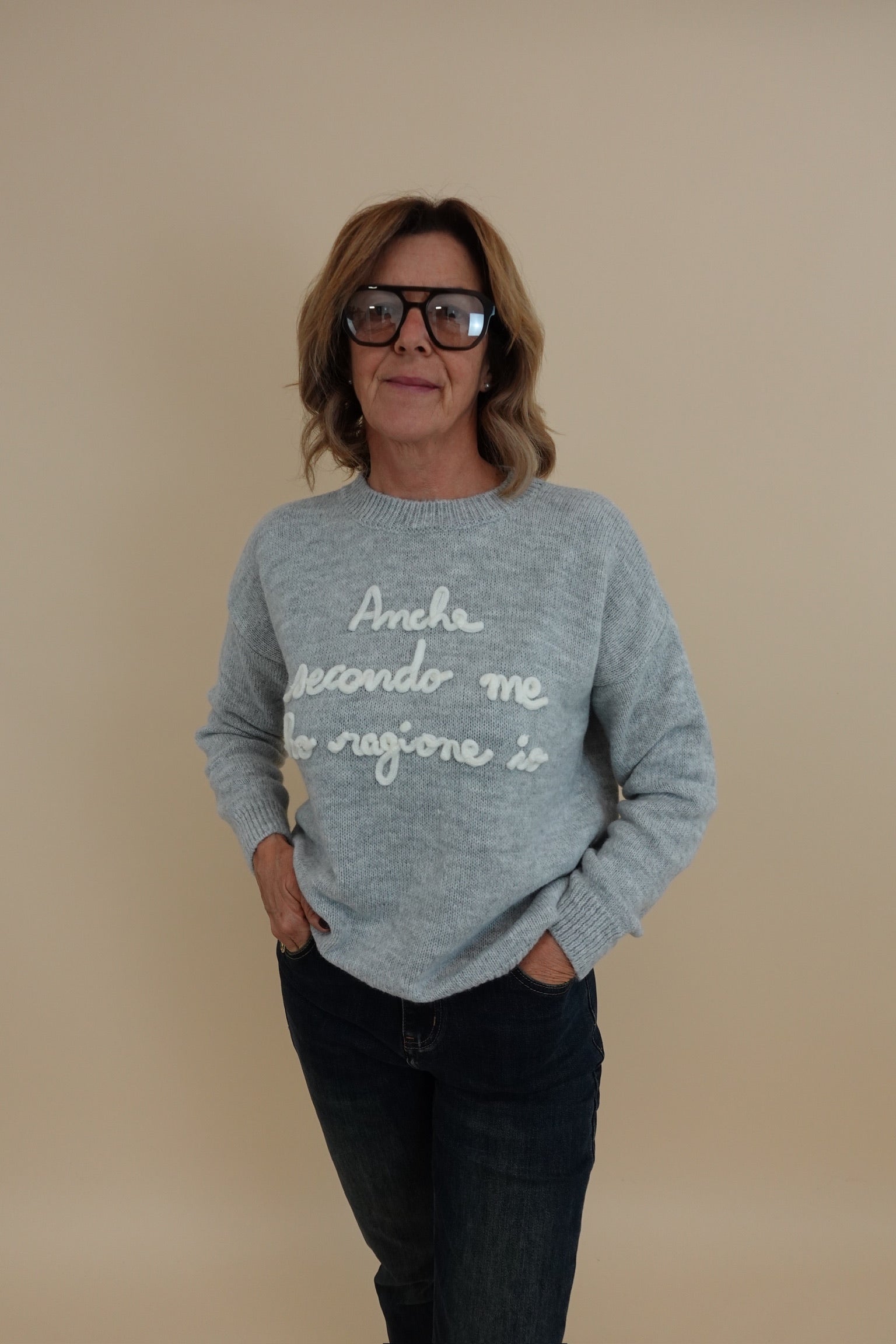 Maglione " Ho ragione " Grigio