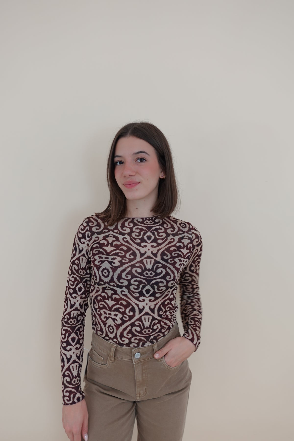 Maglia Cashmere Blend Bordeaux
