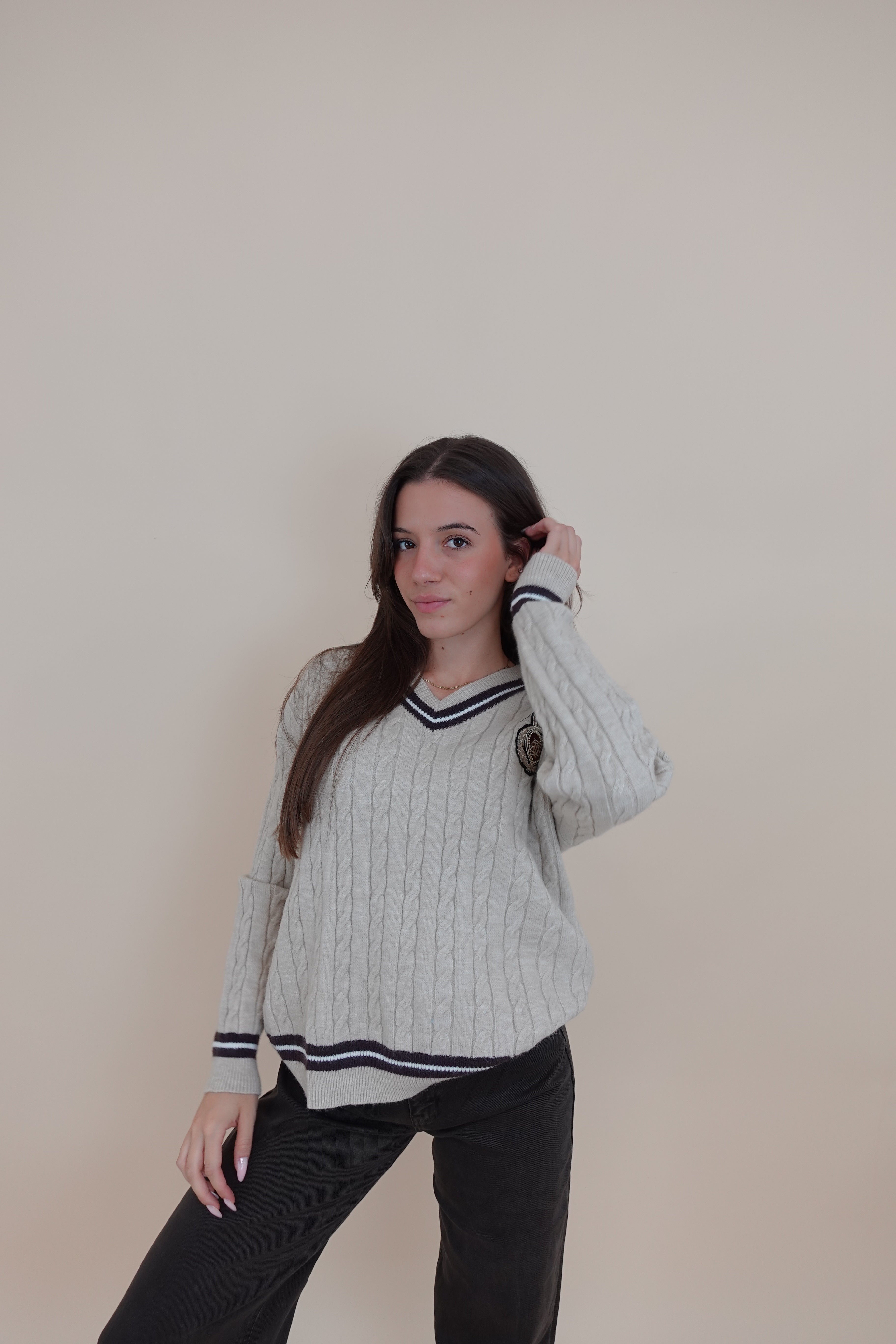 Maglione college beige