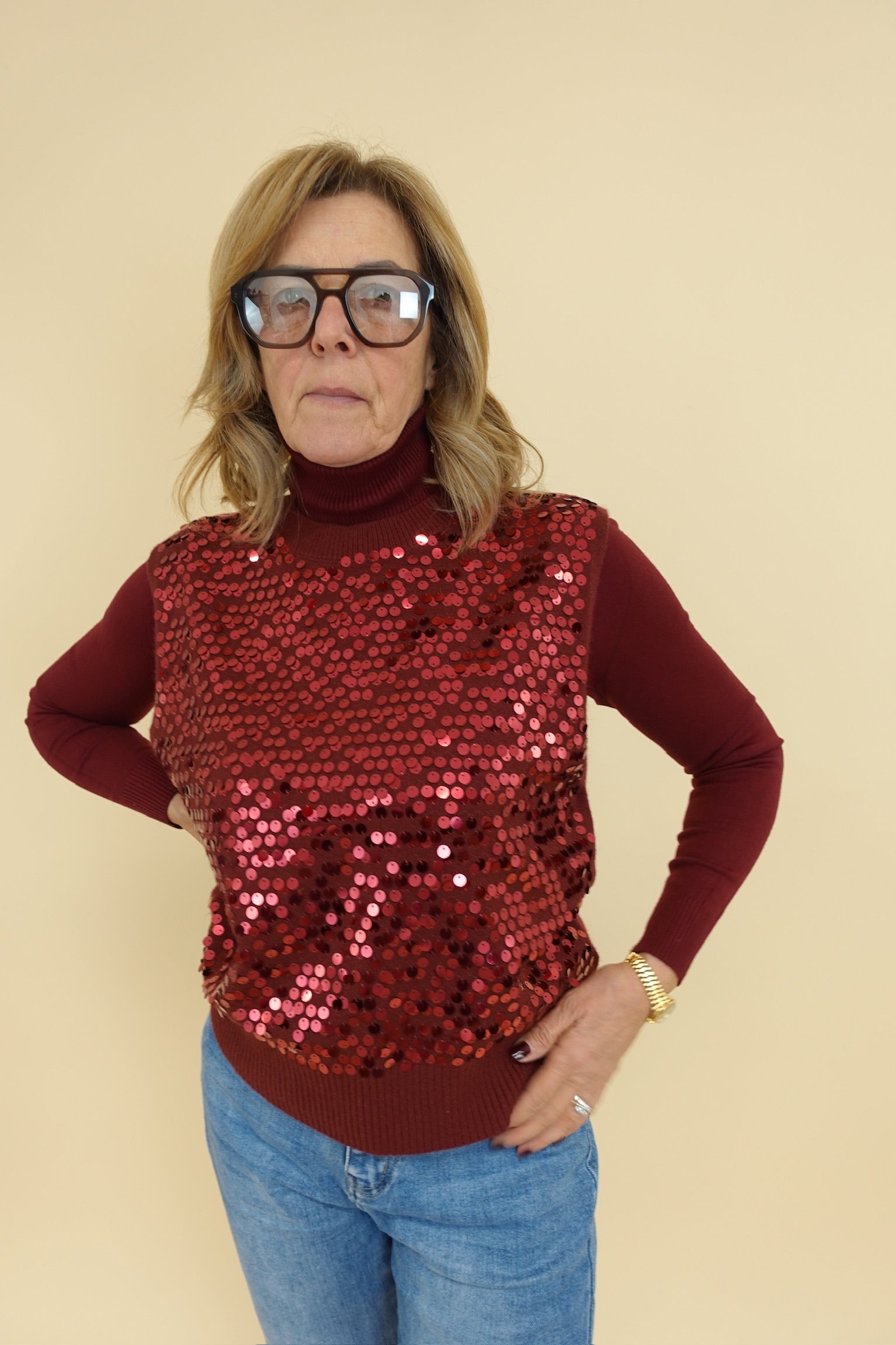 Gilet Morena Bordeaux