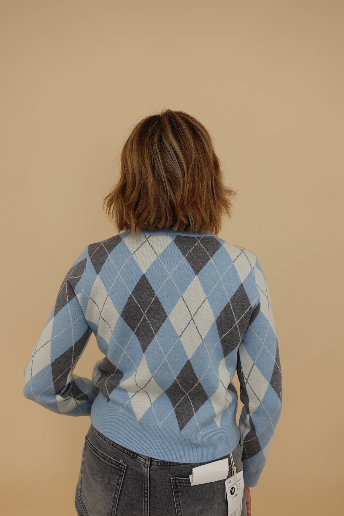 Cardigan Rombi Azzurro