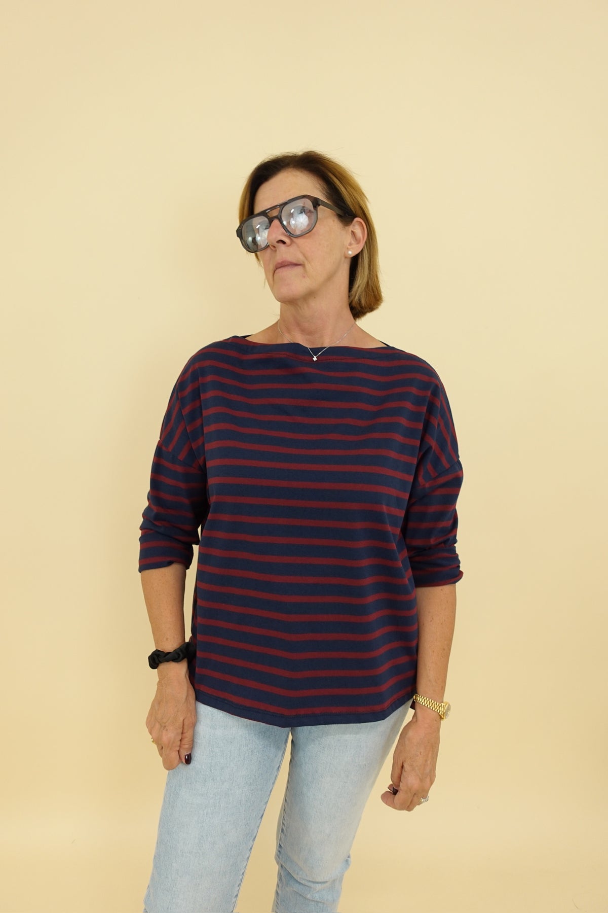 Maglia Line Over Bordeaux