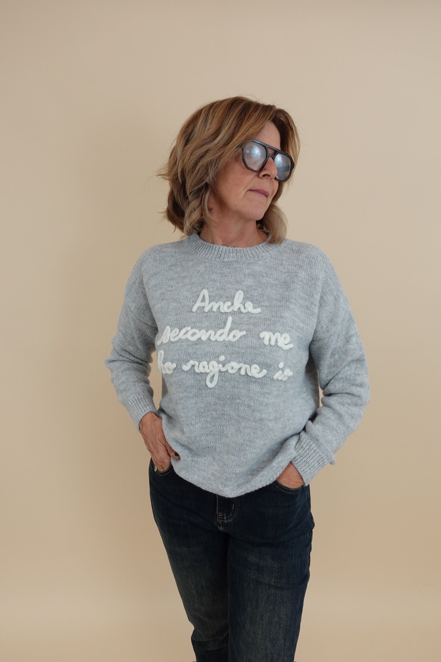 Maglione " Ho ragione " Grigio