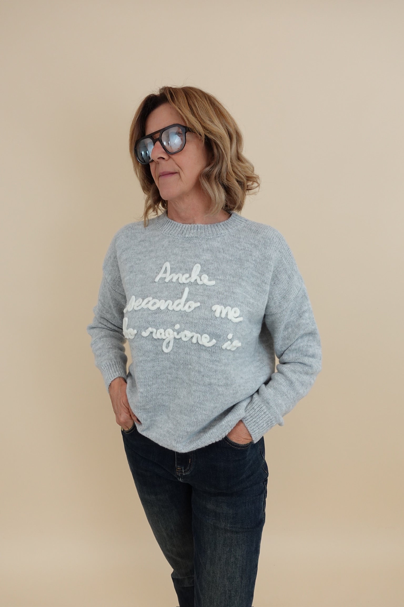 Maglione " Ho ragione " Grigio