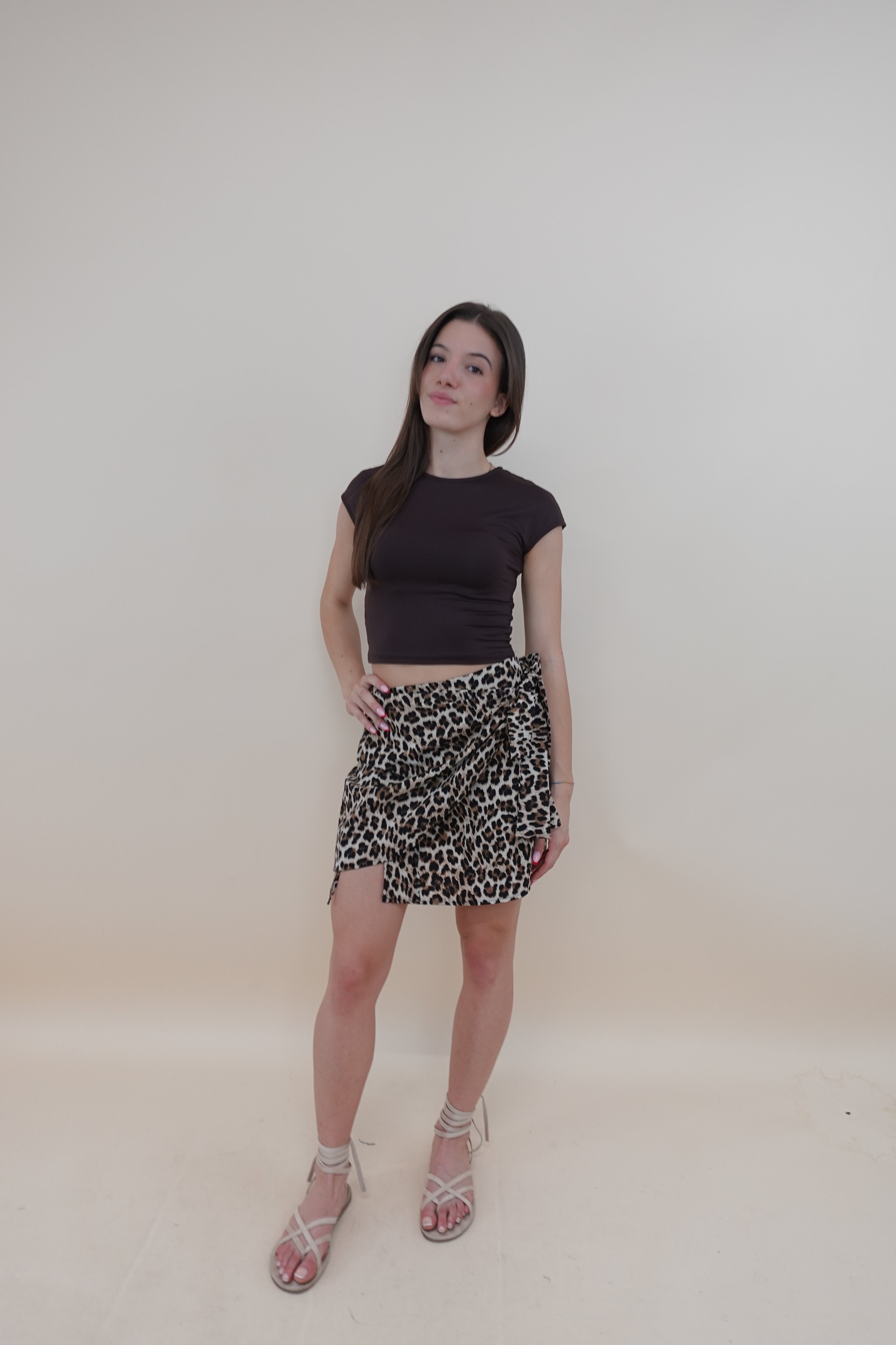 Gonna Pareo Short Leopardata