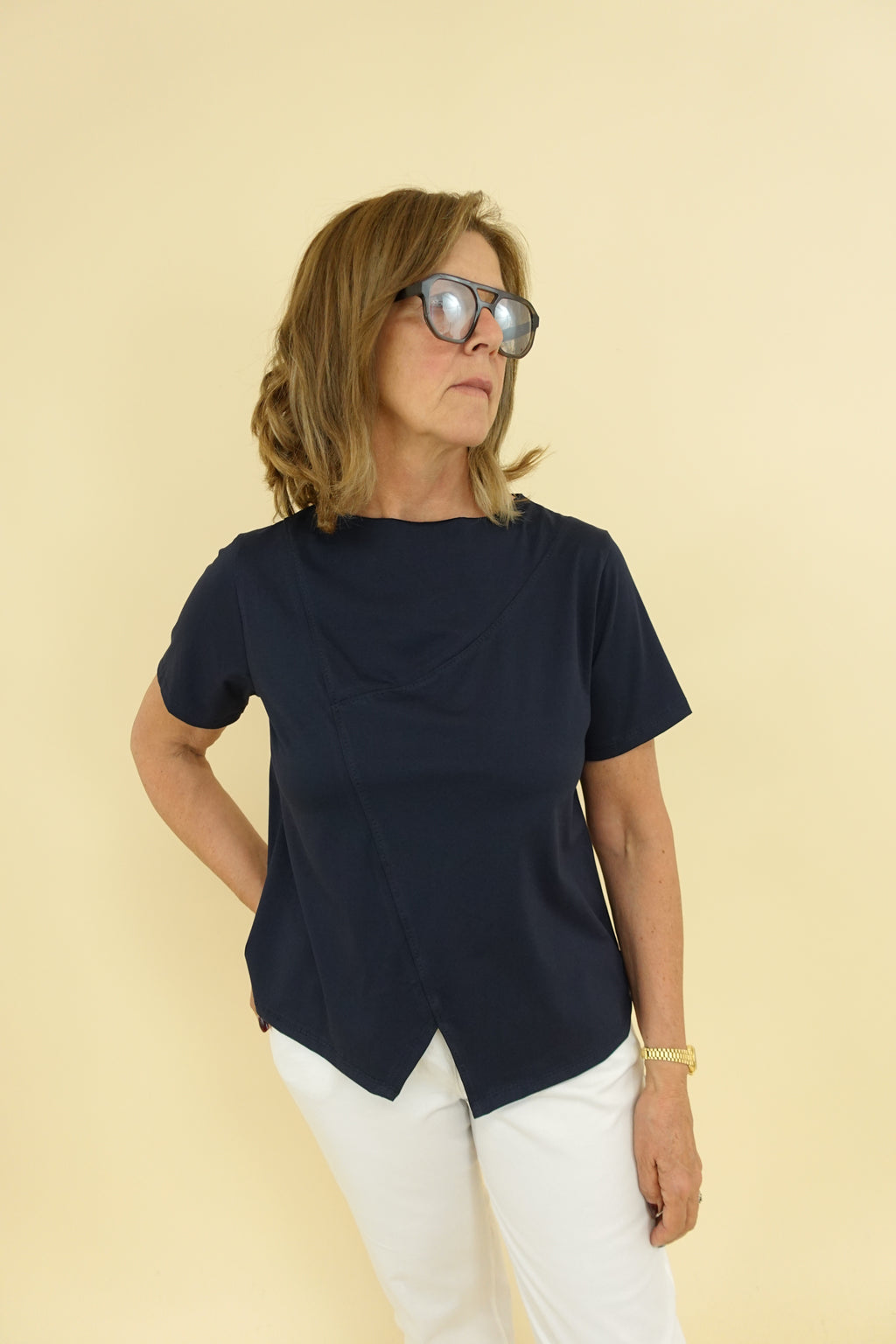 T-shirt Assimmetrica Blu