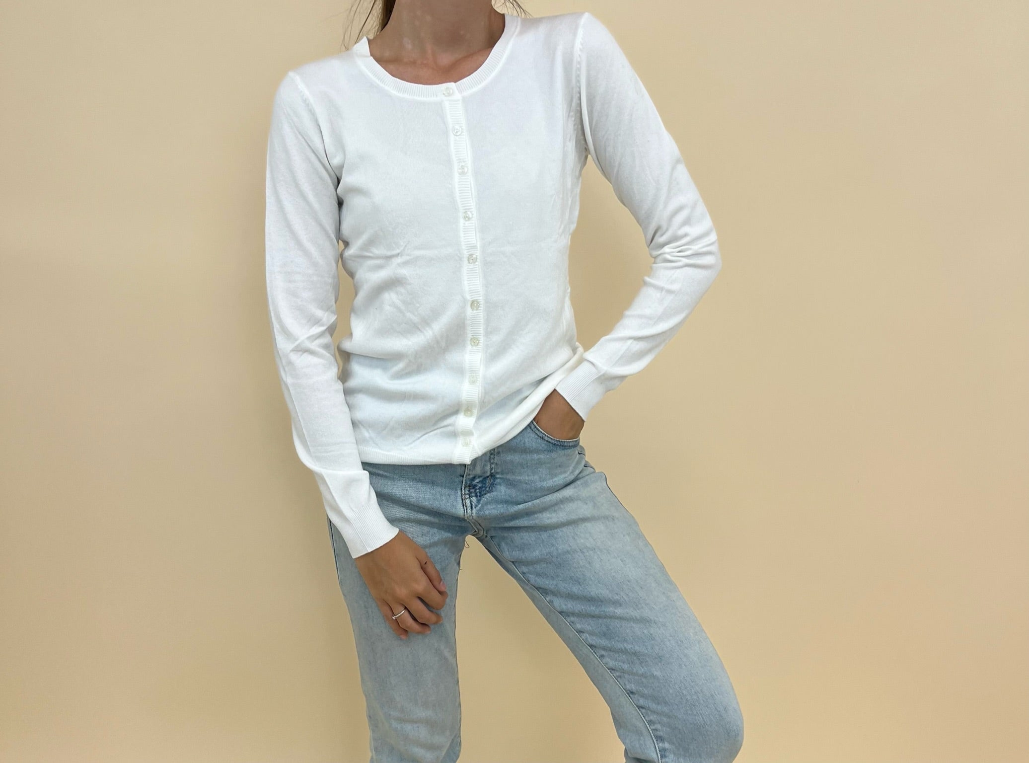 Cardigan Easy Small Bianco