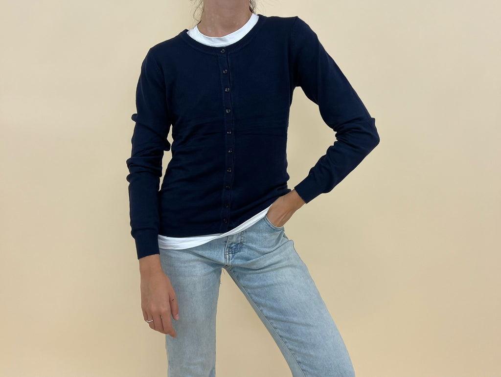 Cardigan Easy Small Blu