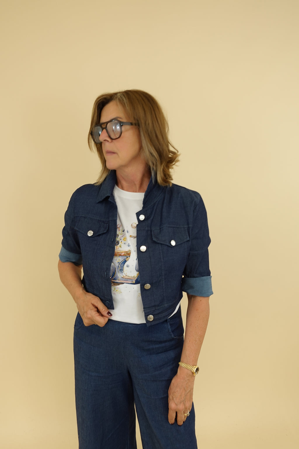 Giacca Crop Jeans