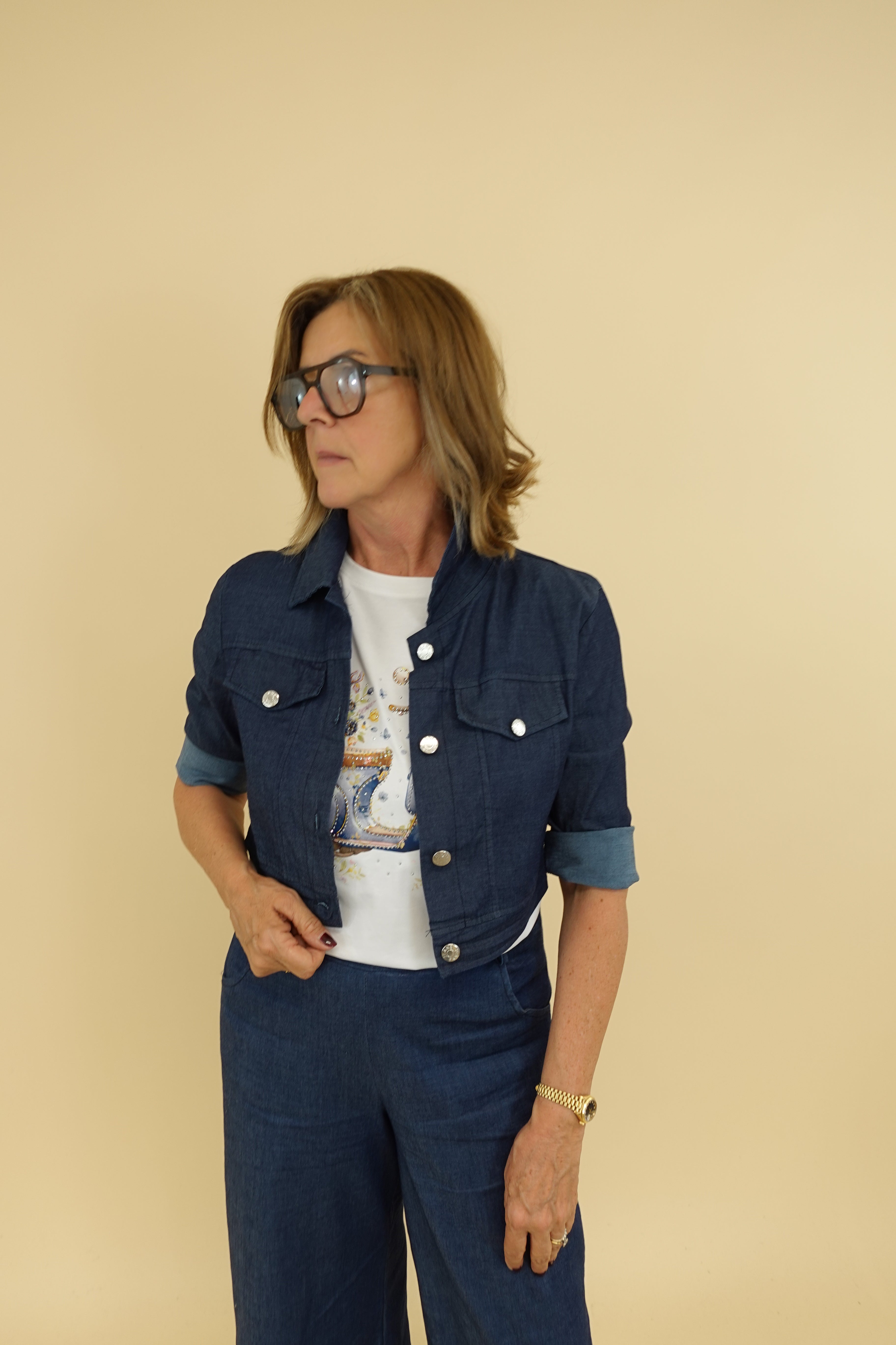 Giacca Crop Jeans
