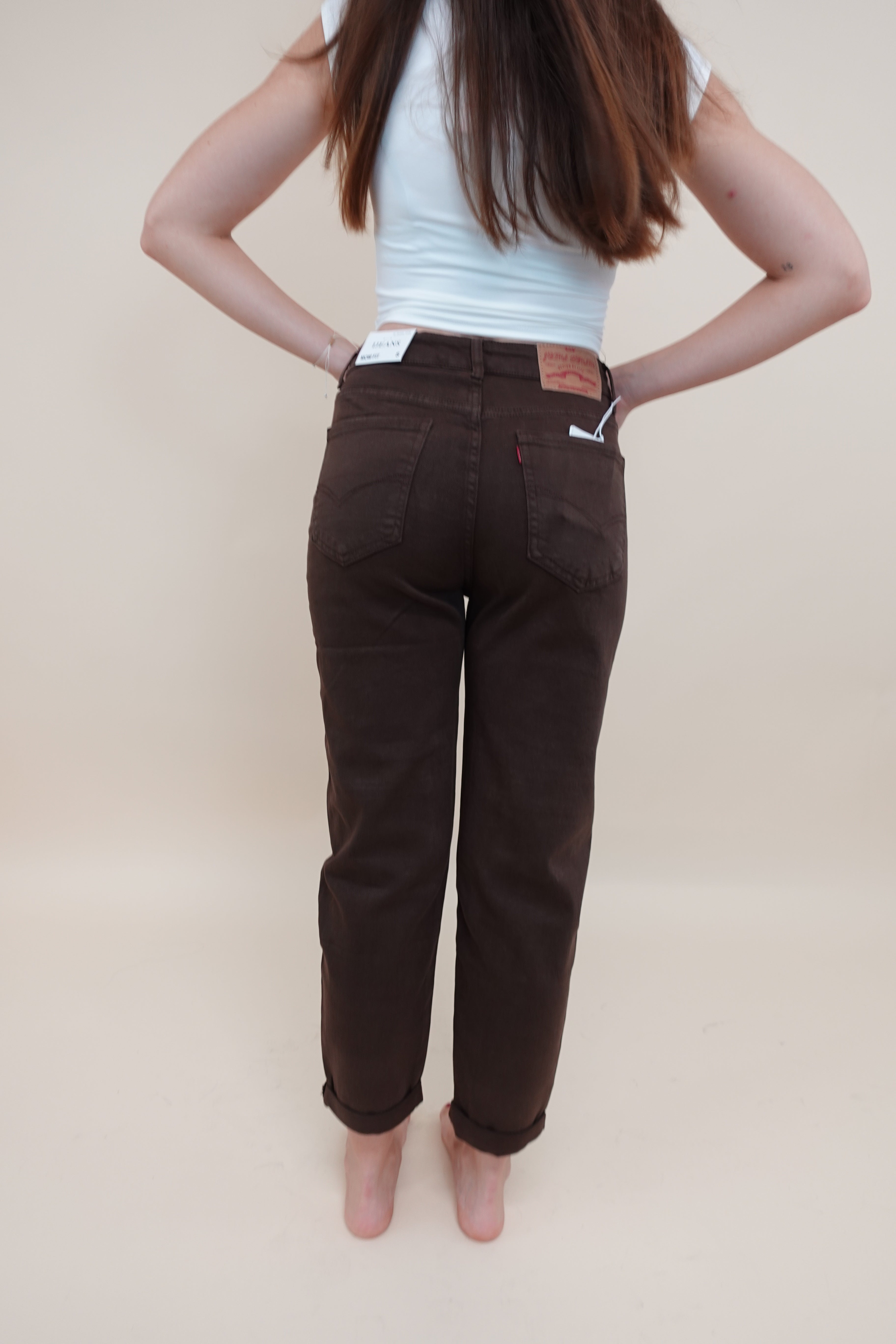 Jeans Momfit Marrone