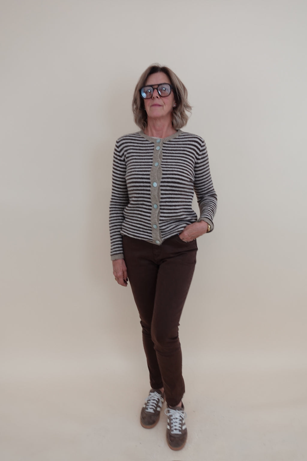 Jeans Skinny Marrone ￼