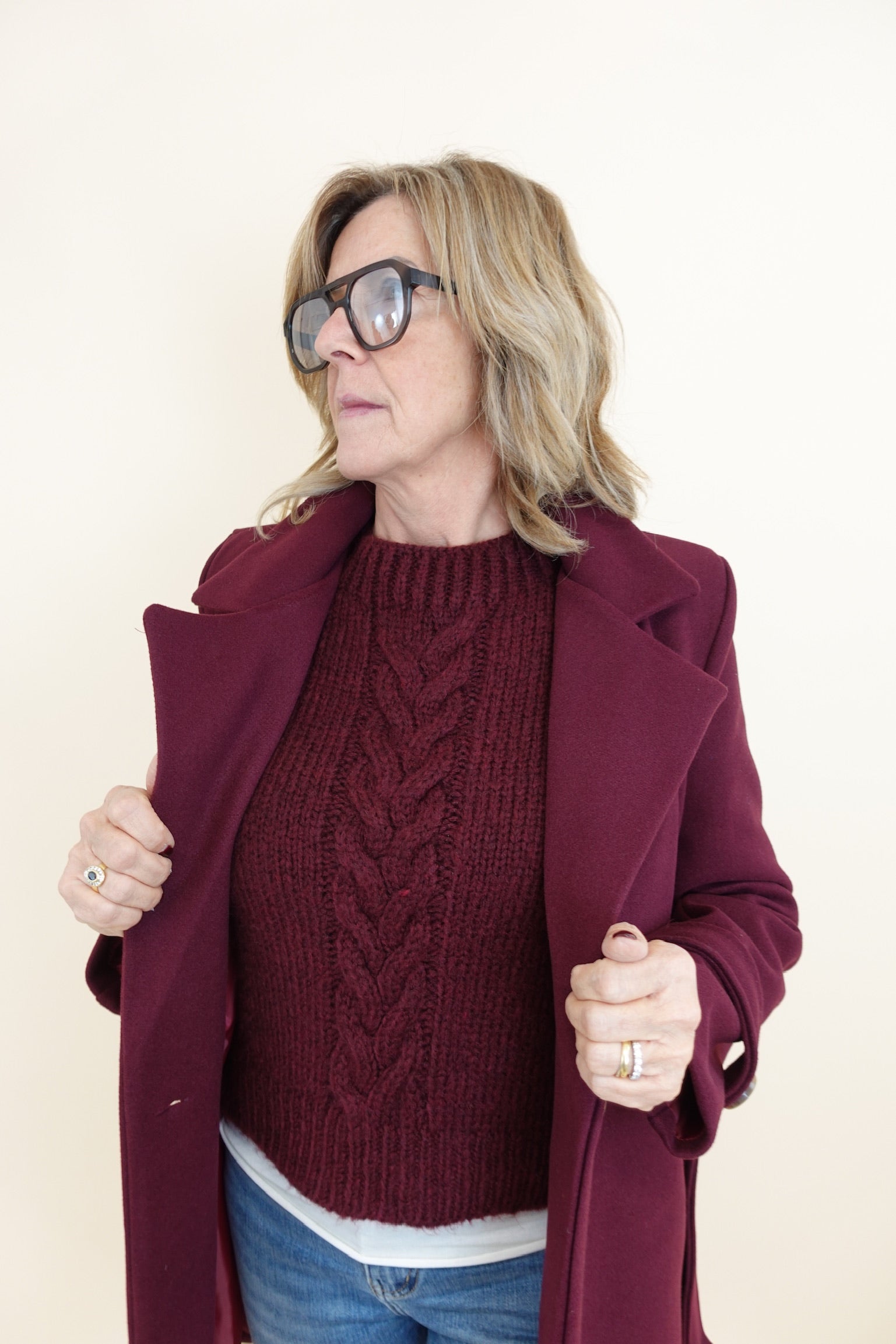 Gilet Treccia Bordeaux