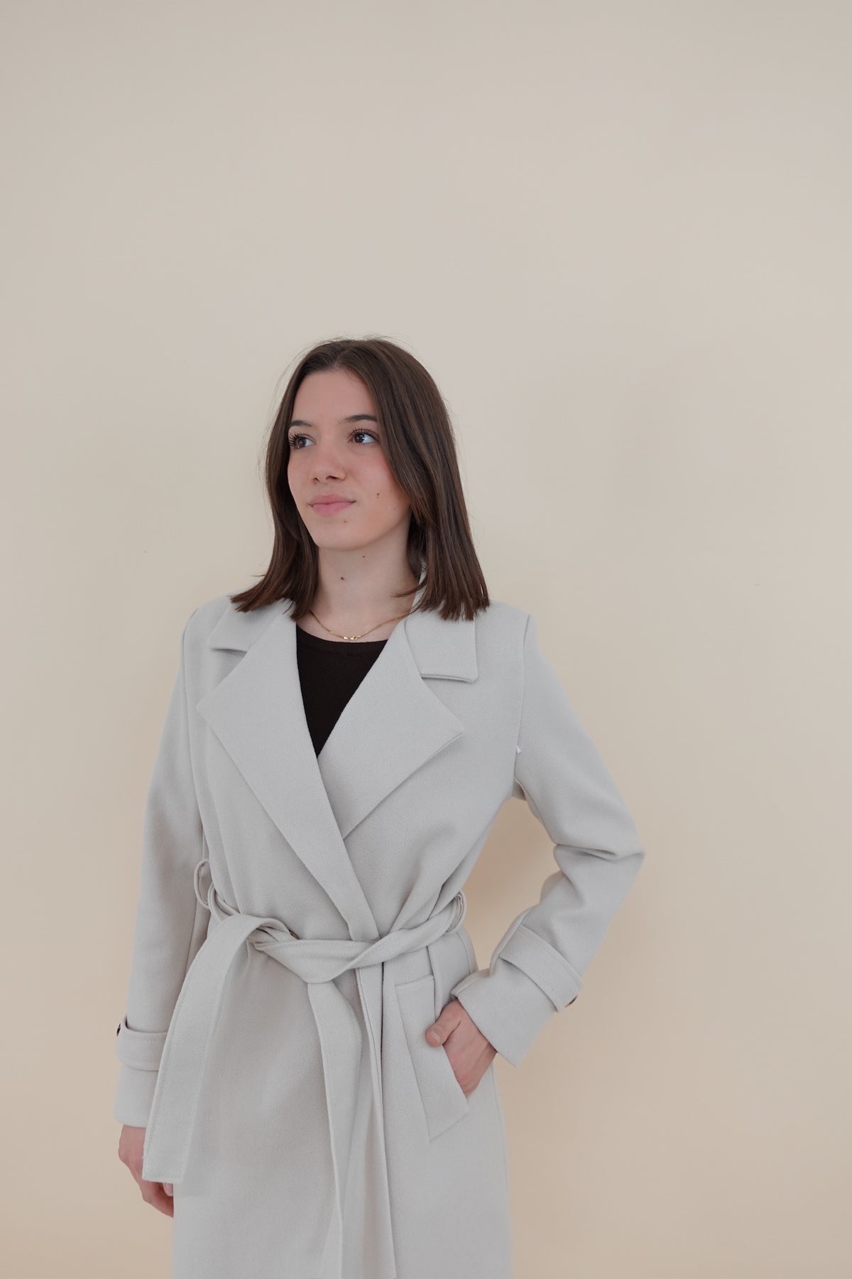 Cappotto Midi Beige