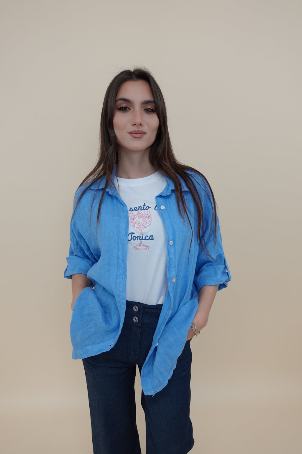 Camicia Lino Azzurra