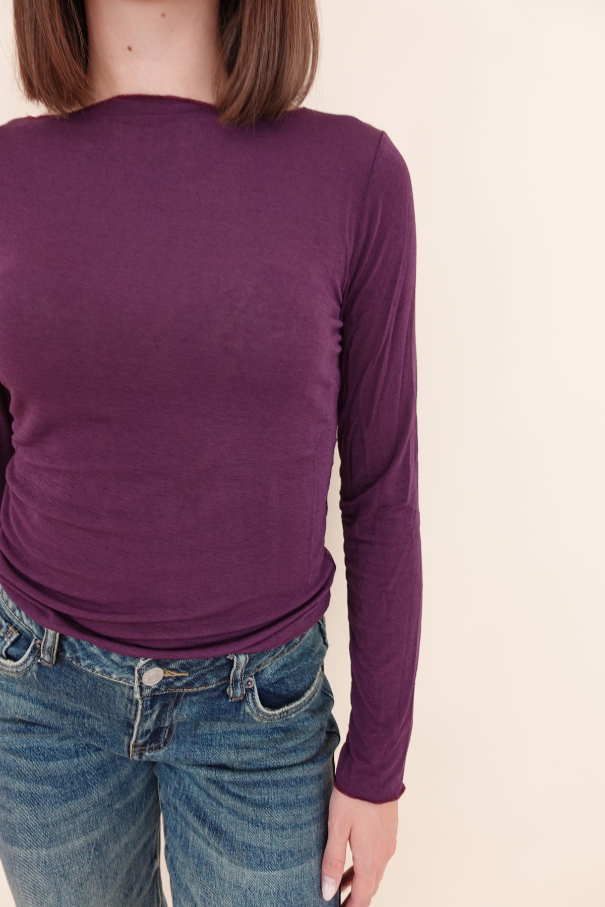 Maglia Misto Cashmere Bordeaux