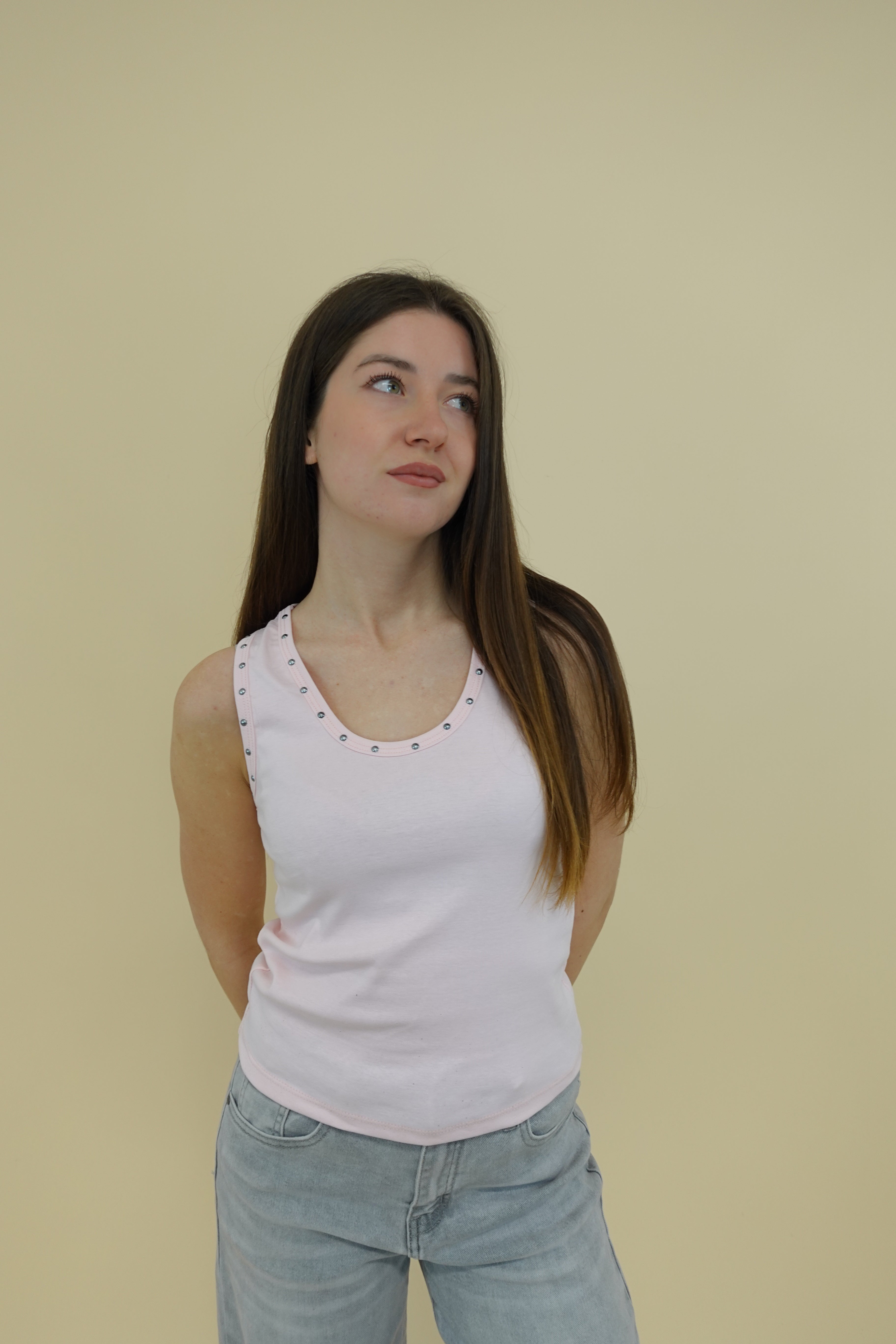 Canotta Borchie Rosa