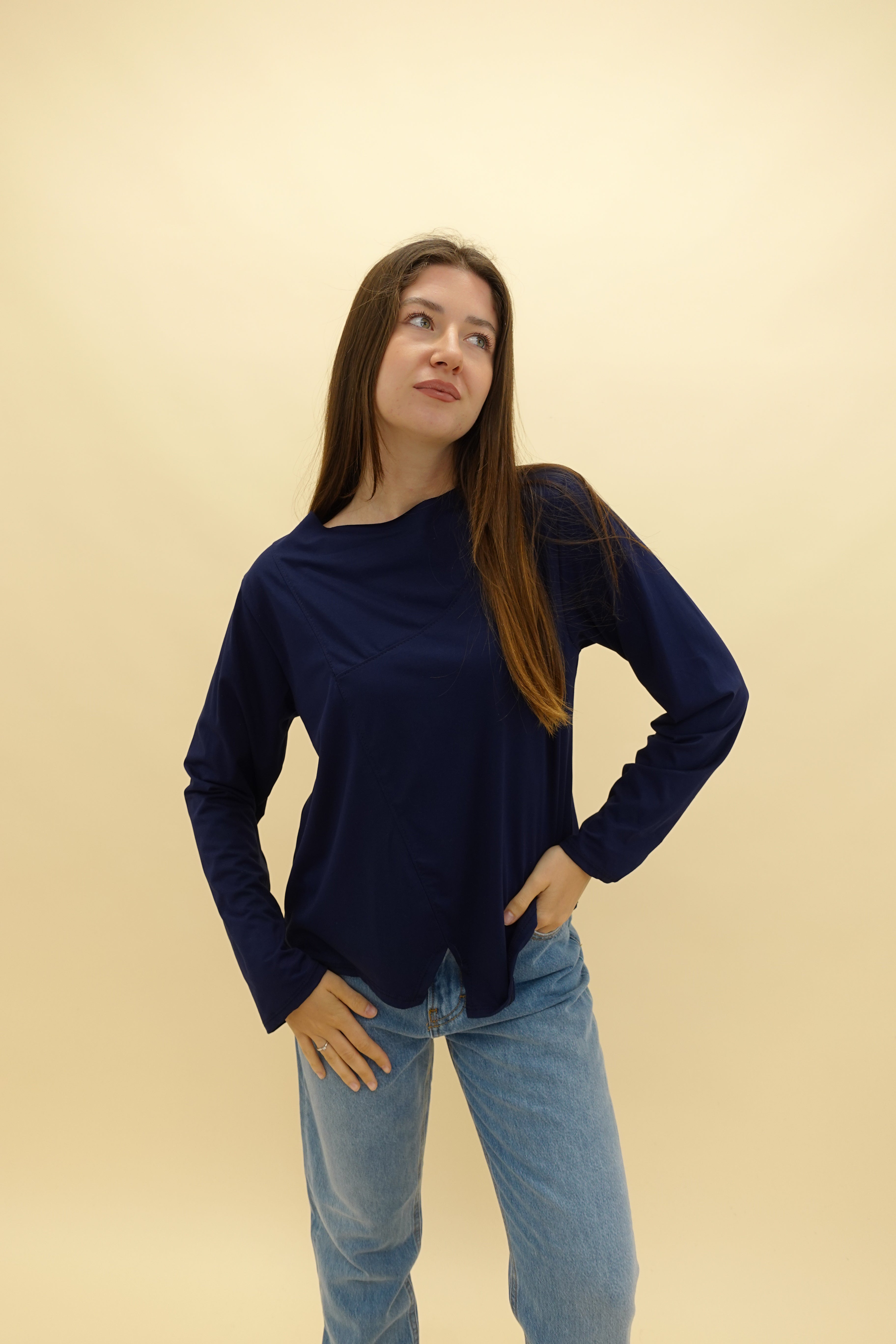 Maglia Assimmetrica Blu