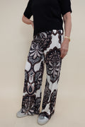 Pantalone Flowers Marrone