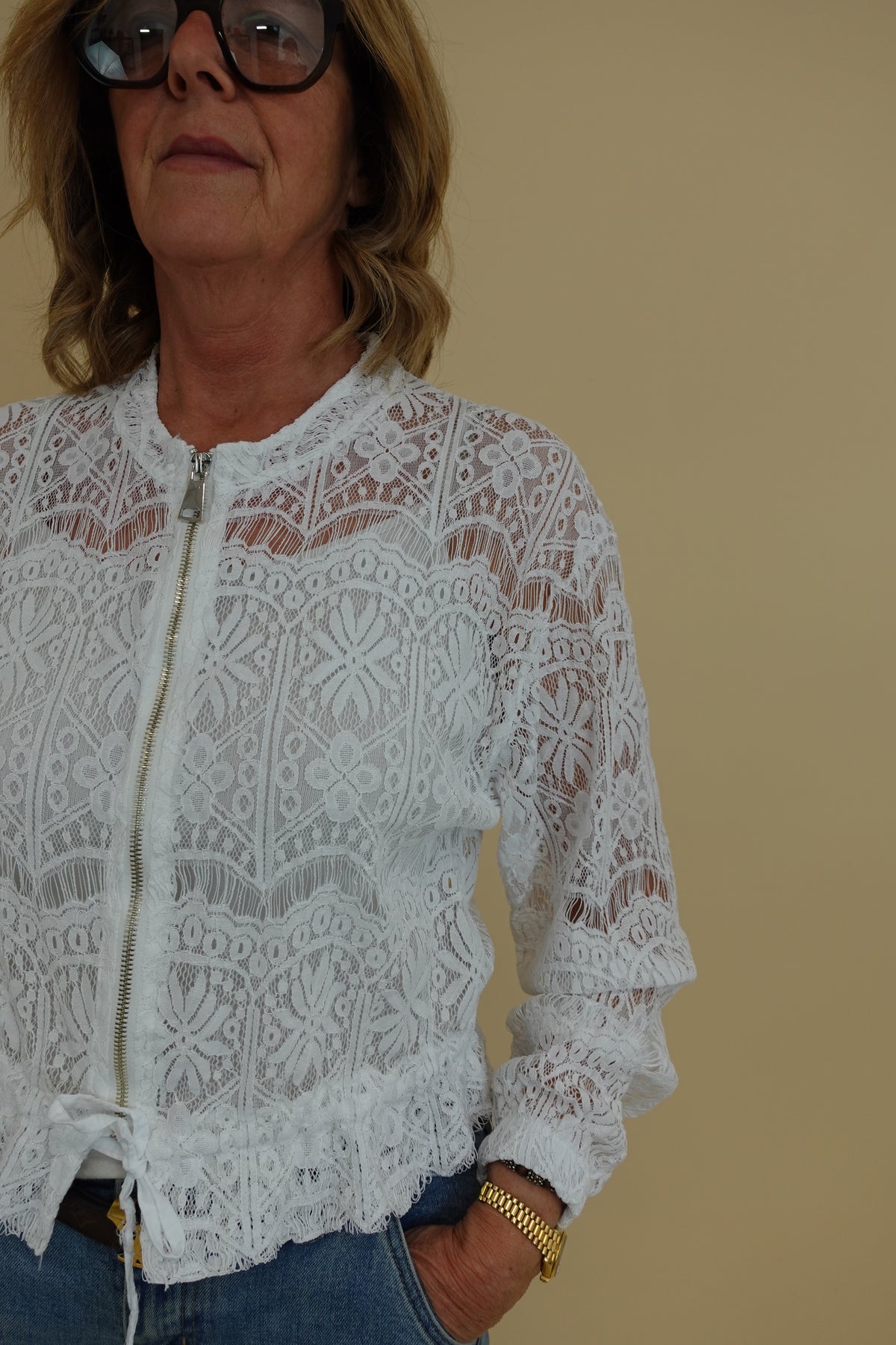 Giacca Pizzo Bianca