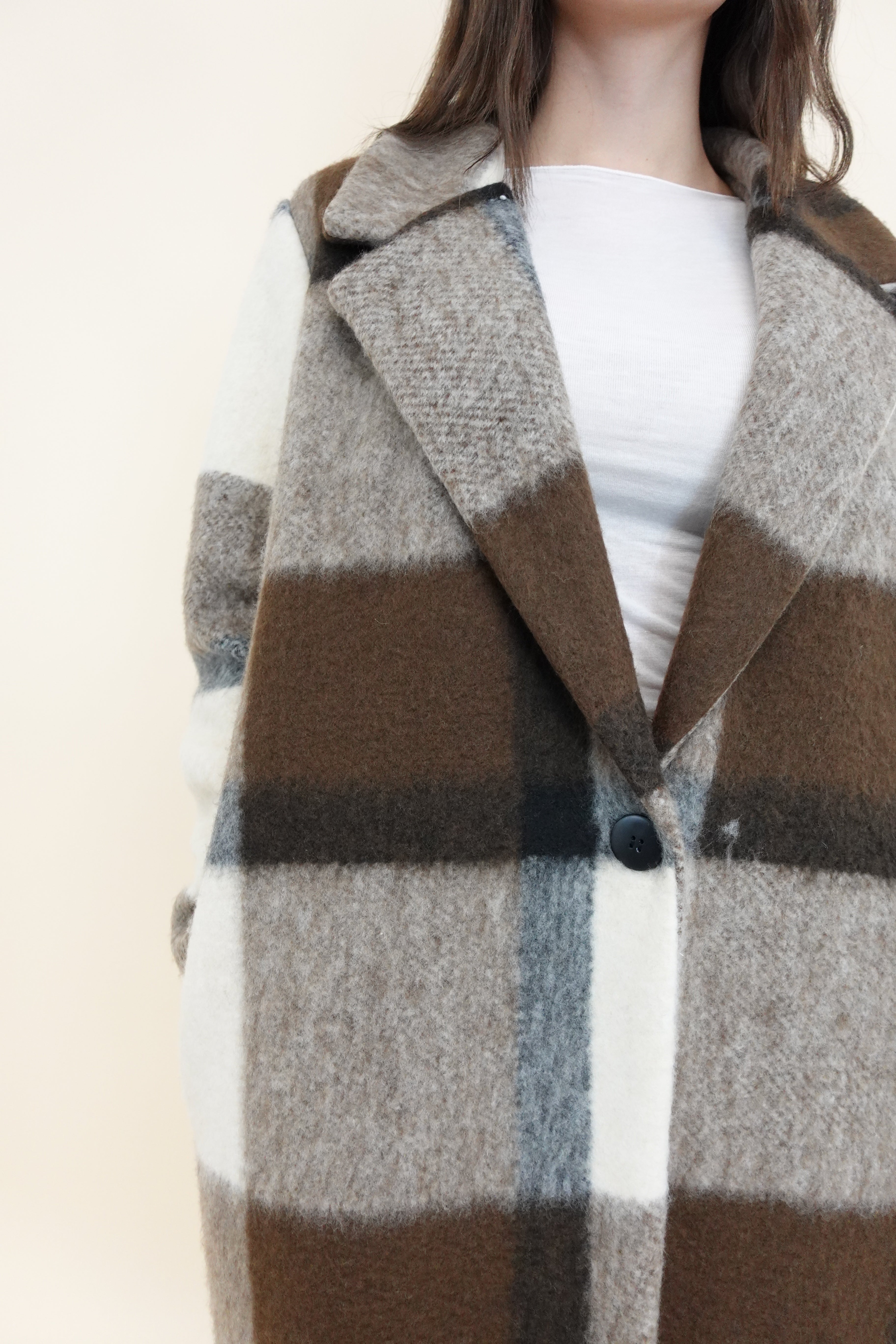 Cappotto Scacchi Marrone