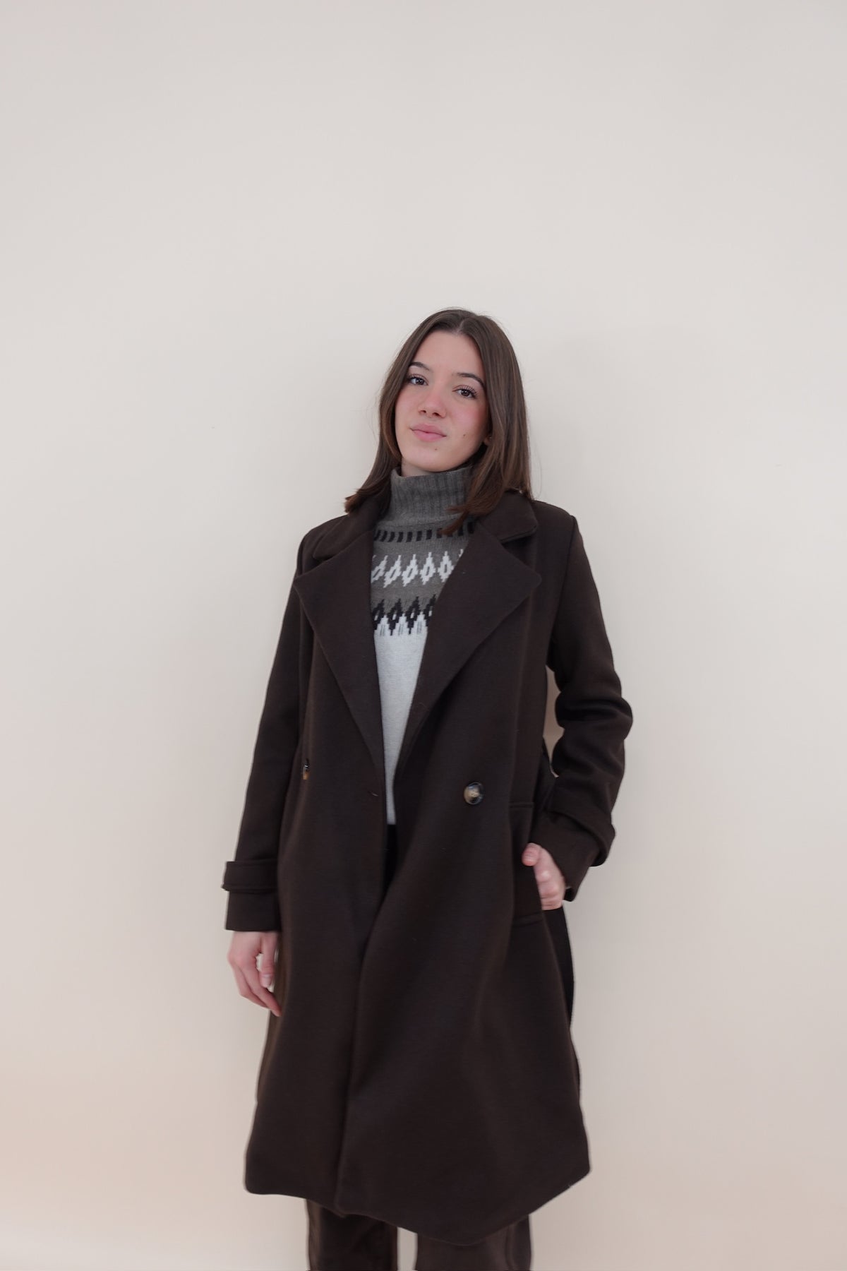 Cappotto Midi Marrone